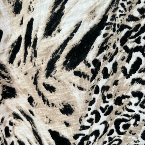 Chico’s Leopard Embellished Round Neckline 100% Cotton Tunic Top XL - Picture 7 of 15